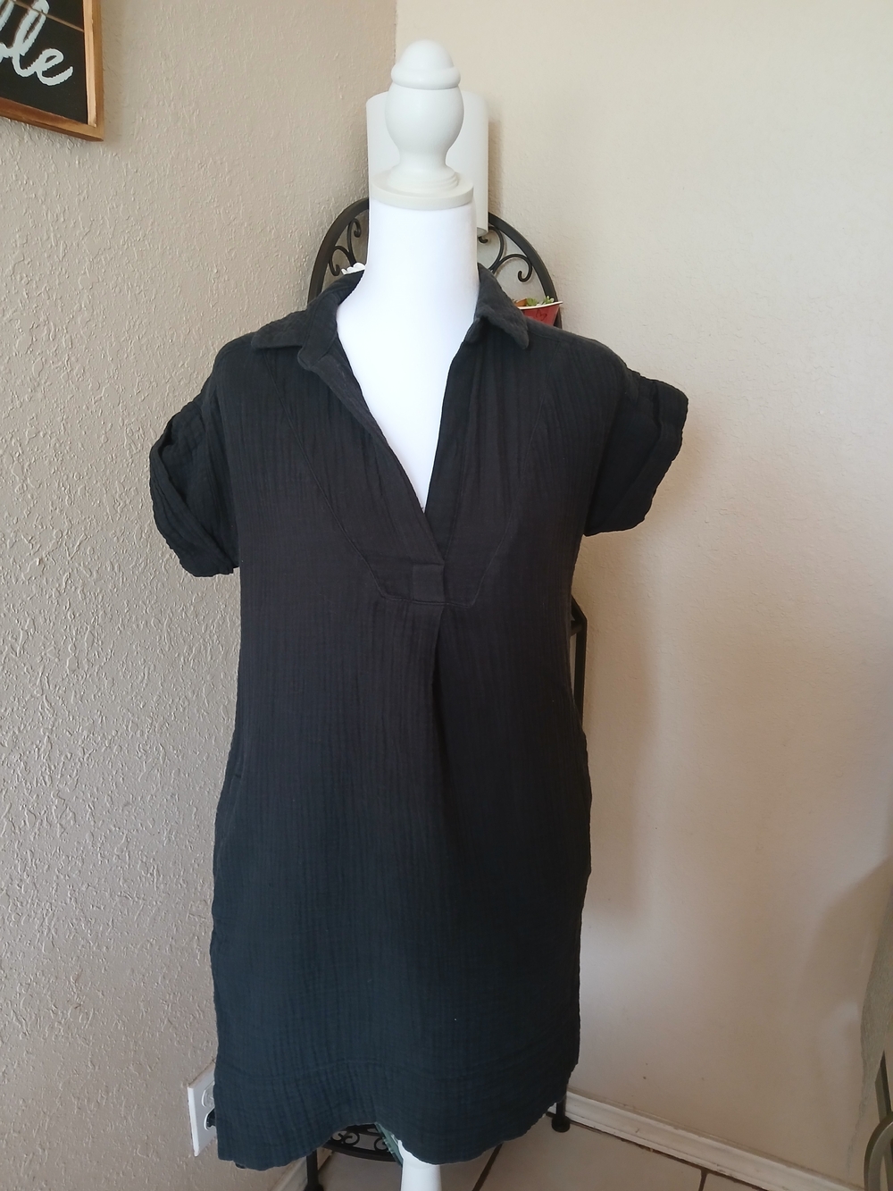 J. Crew Black Short-Sleeve Dress - Picture 2 of 8